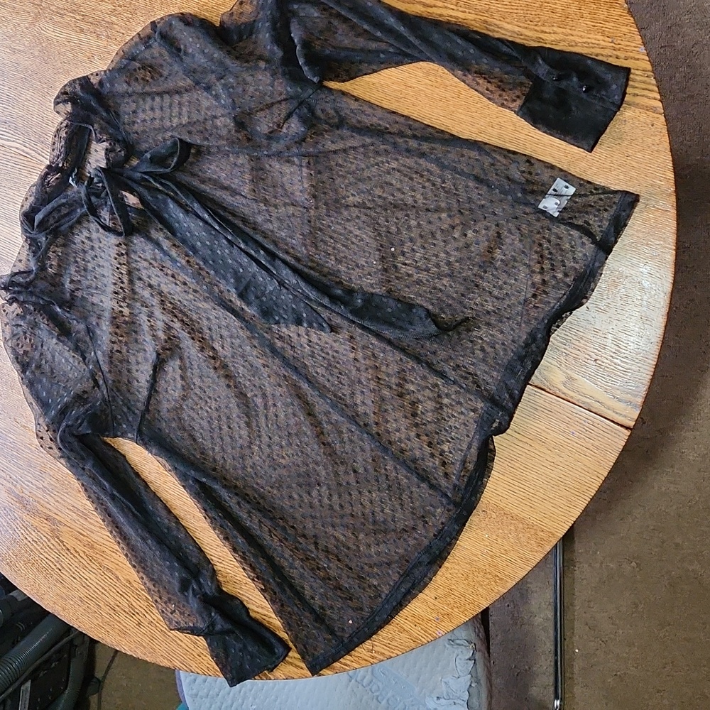 Large Black mesh top